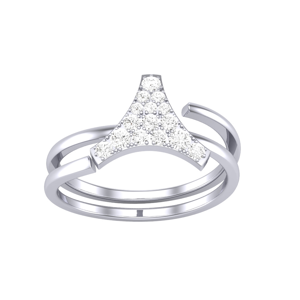 Printable 3D jewelry model of Lady diamond ring 3D print model_2