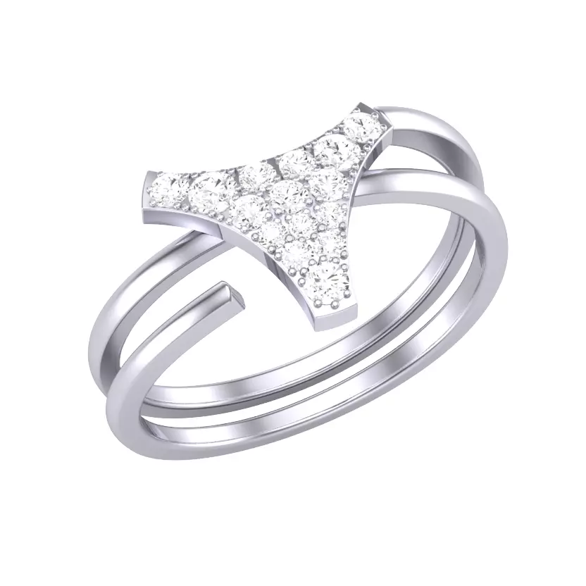 Printable 3D jewelry model of Lady diamond ring 3D print model_0