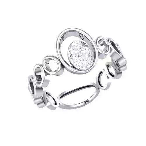 Printable 3D jewelry model of Lady diamond ring