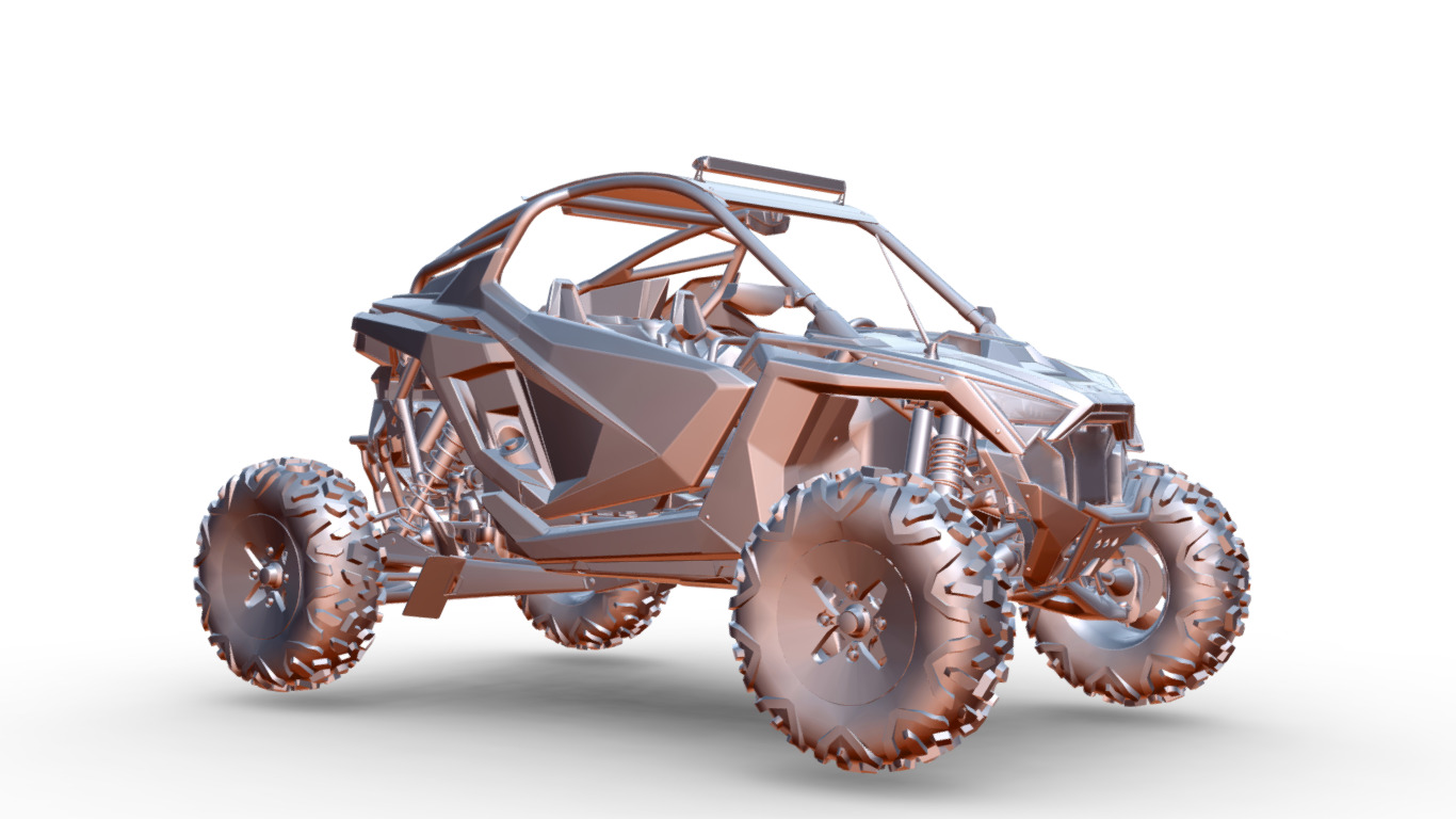 Polaris RZR 4x4  Low-poly 3D model_7