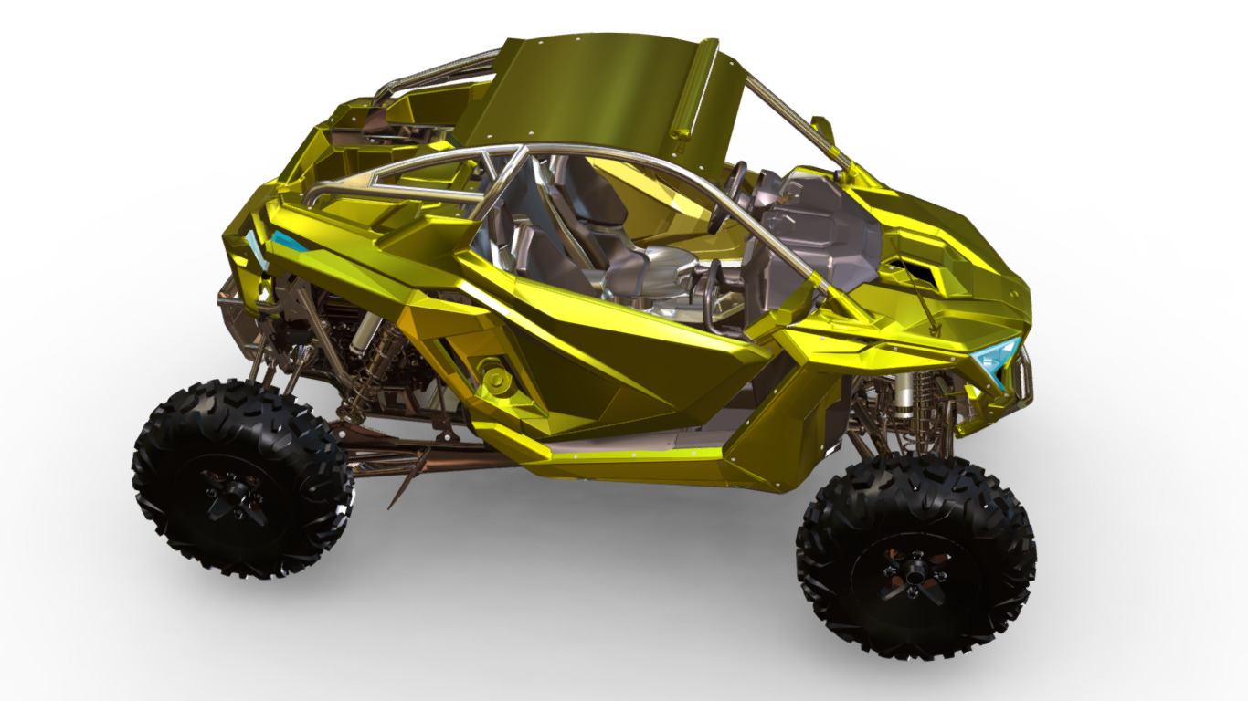 Polaris RZR 4x4  Low-poly 3D model_1