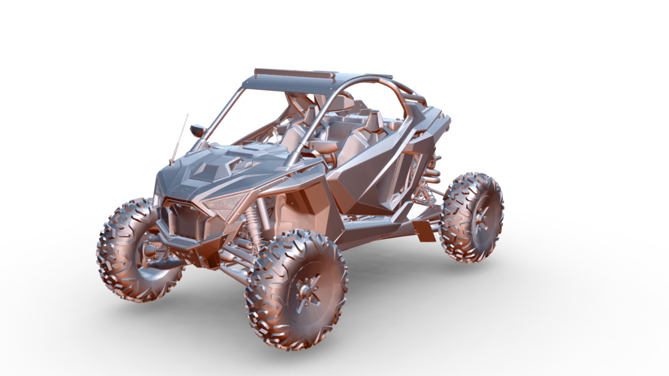 Polaris RZR 4x4  Low-poly 3D model_5