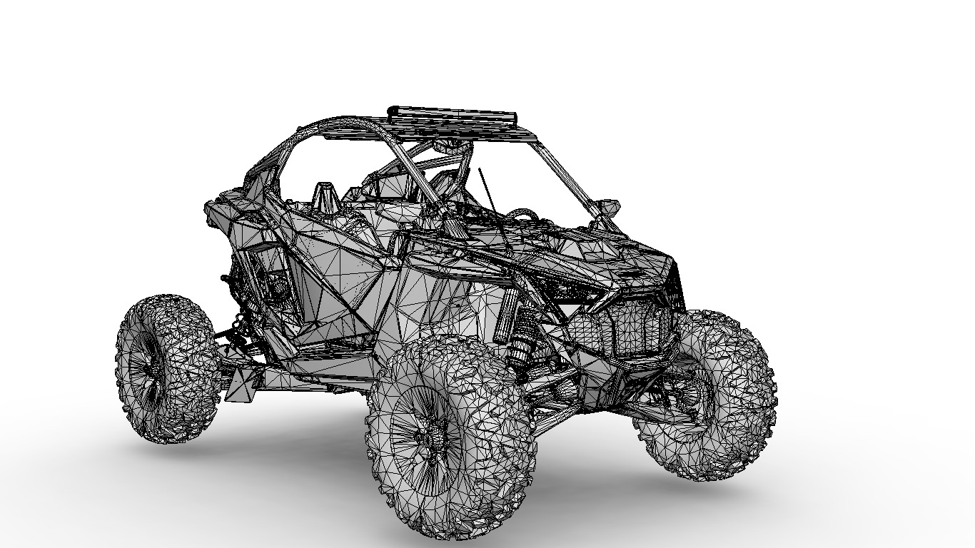 Polaris RZR 4x4  Low-poly 3D model_11