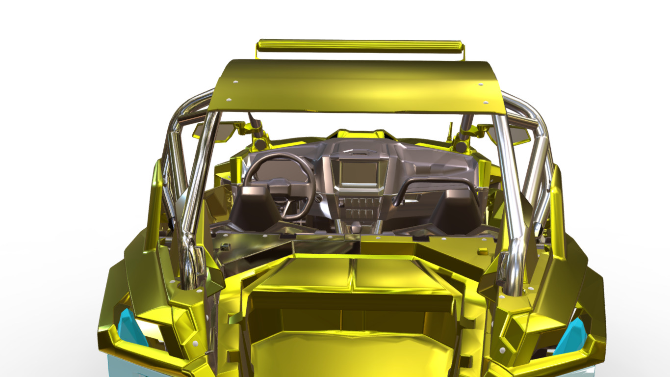 Polaris RZR 4x4  Low-poly 3D model_3