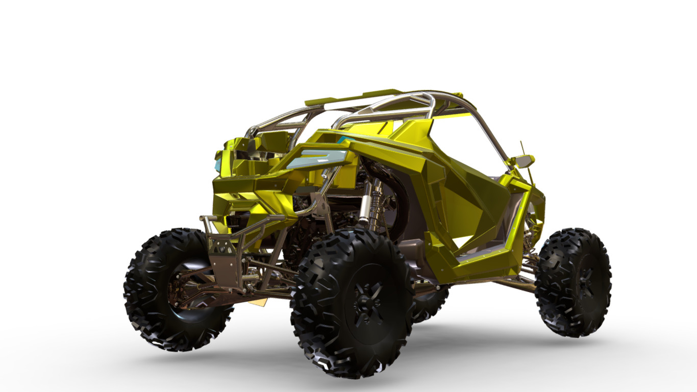Polaris RZR 4x4  Low-poly 3D model_2