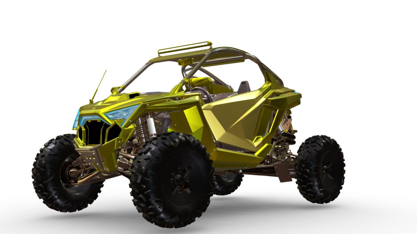 Polaris RZR 4x4  Low-poly 3D model_15
