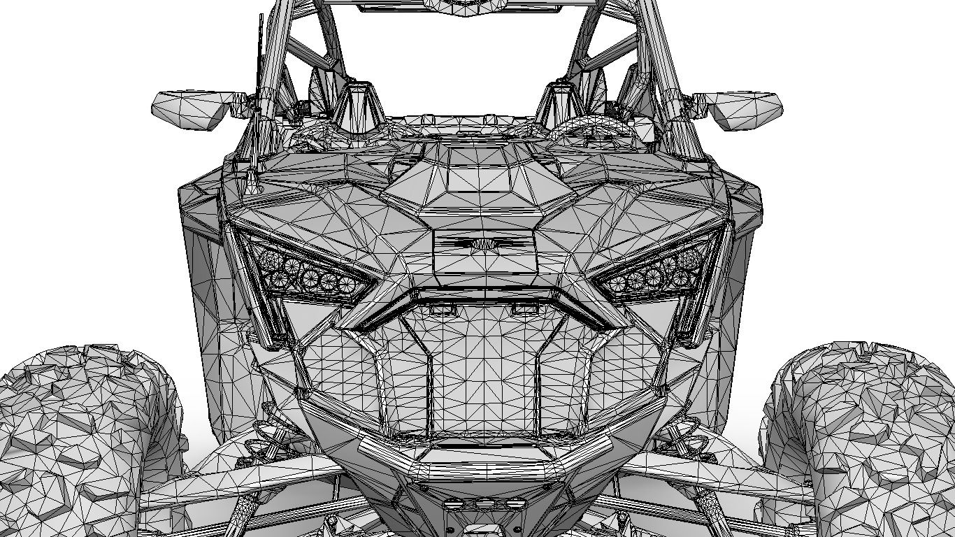 Polaris RZR 4x4  Low-poly 3D model_10