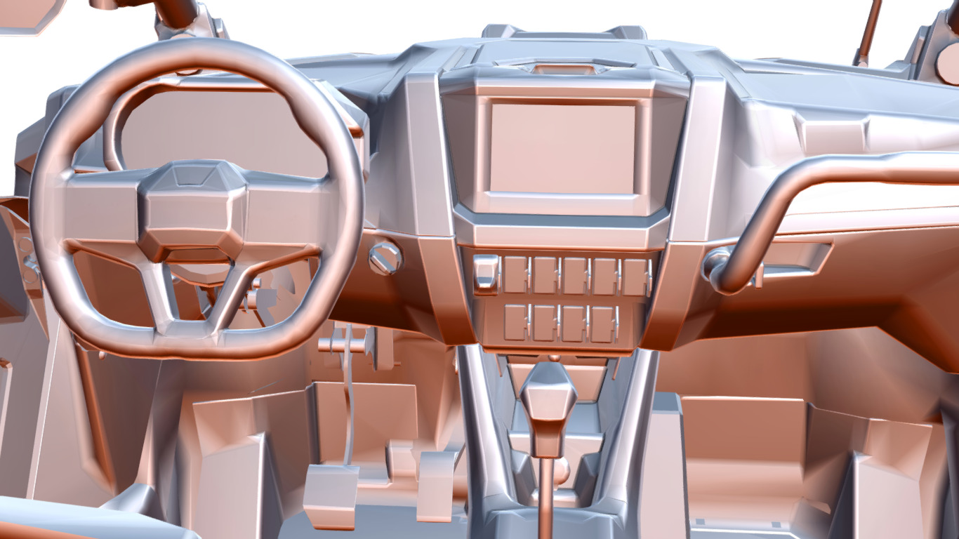 Polaris RZR 4x4  Low-poly 3D model_9