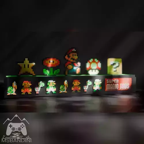 Decoration Pixel Mario Bros 3D print model