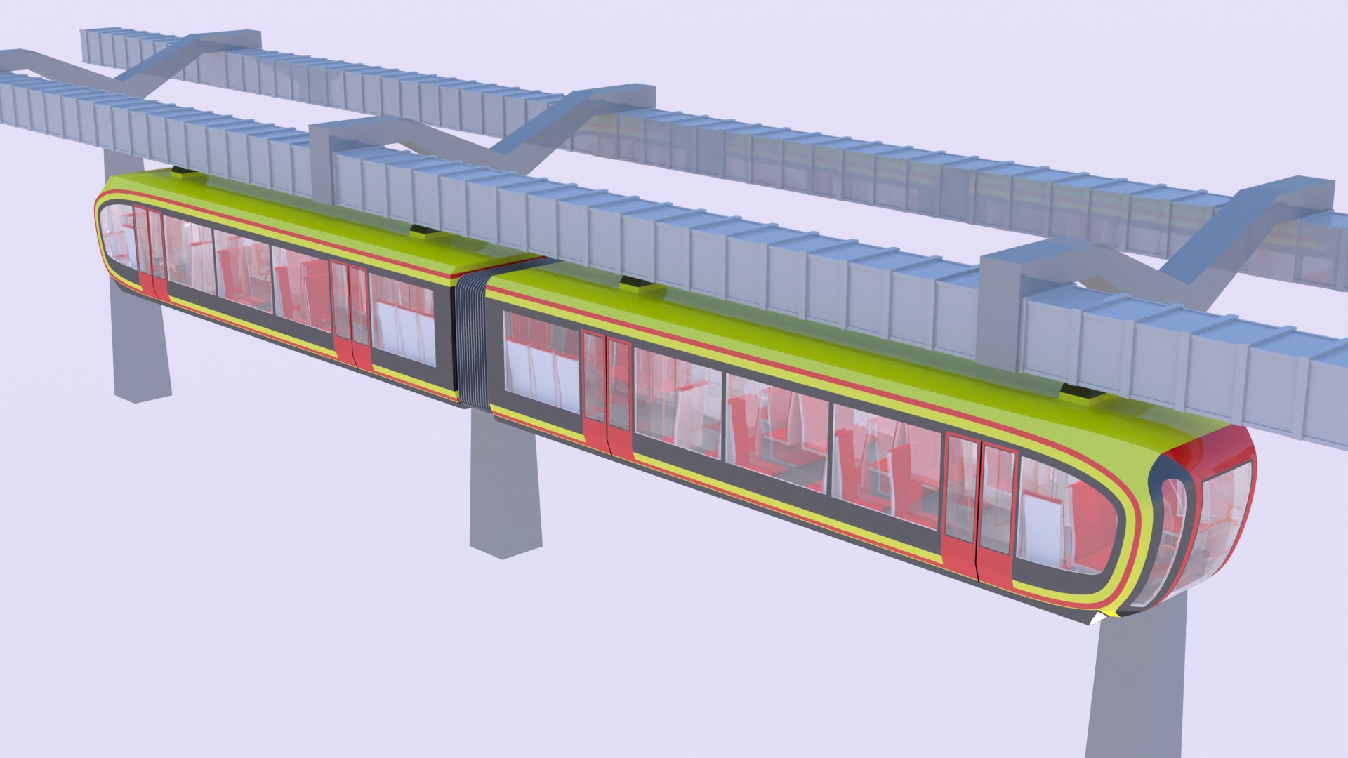 Elevated trains bundle 3D Model Collection_8