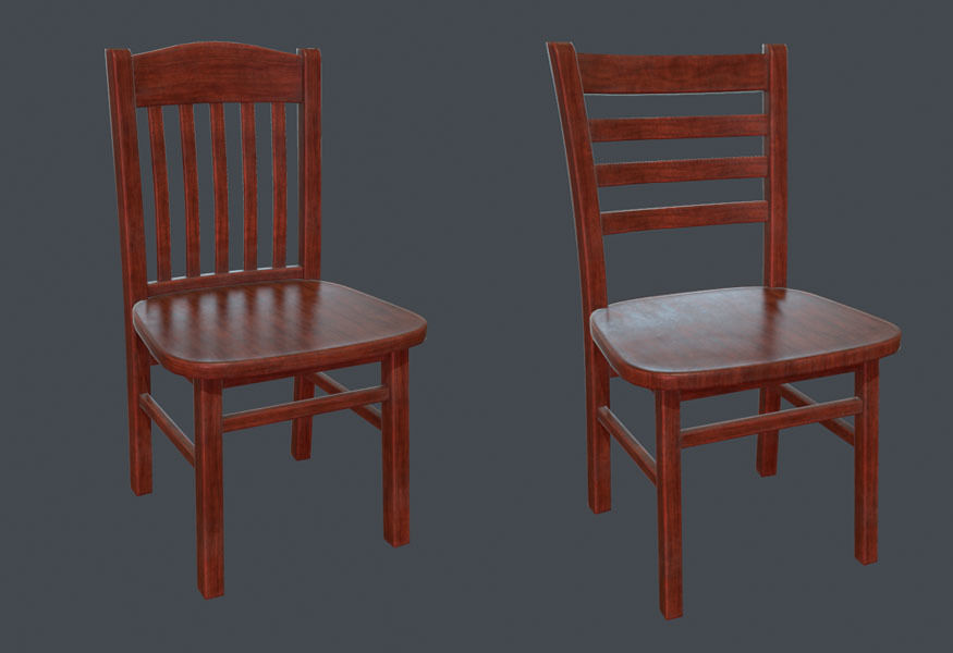 Chairs and Tables Pack Low-poly 3D model_2