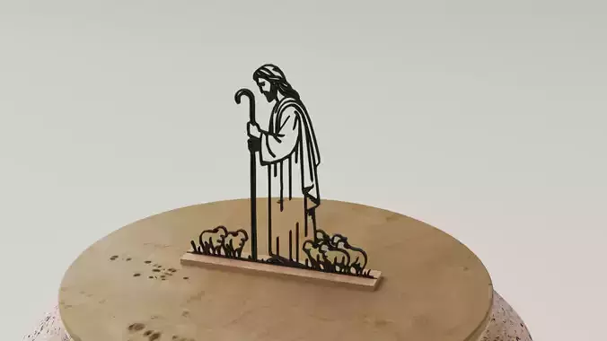 Escultura de Jesus el Buen Pastor 3D print model