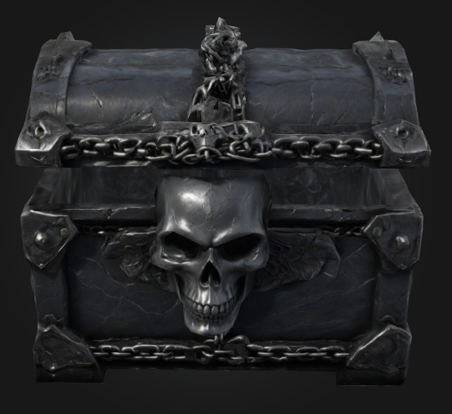 Bone king chest 4 Low-poly 3D model_2