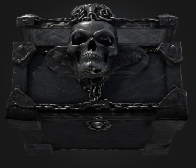 Bone king chest 4 Low-poly 3D model_7