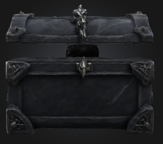 Bone king chest 4 Low-poly 3D model_5