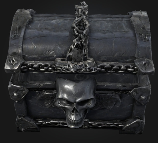 Bone king chest 4 Low-poly 3D model_6