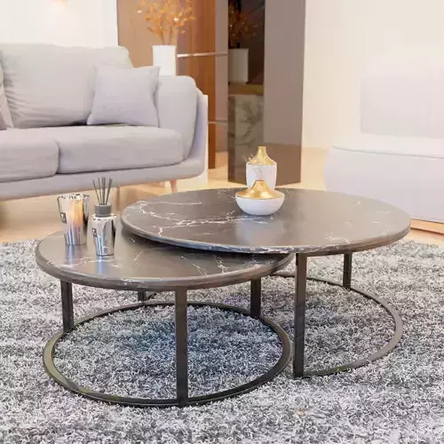round loft style coffee table