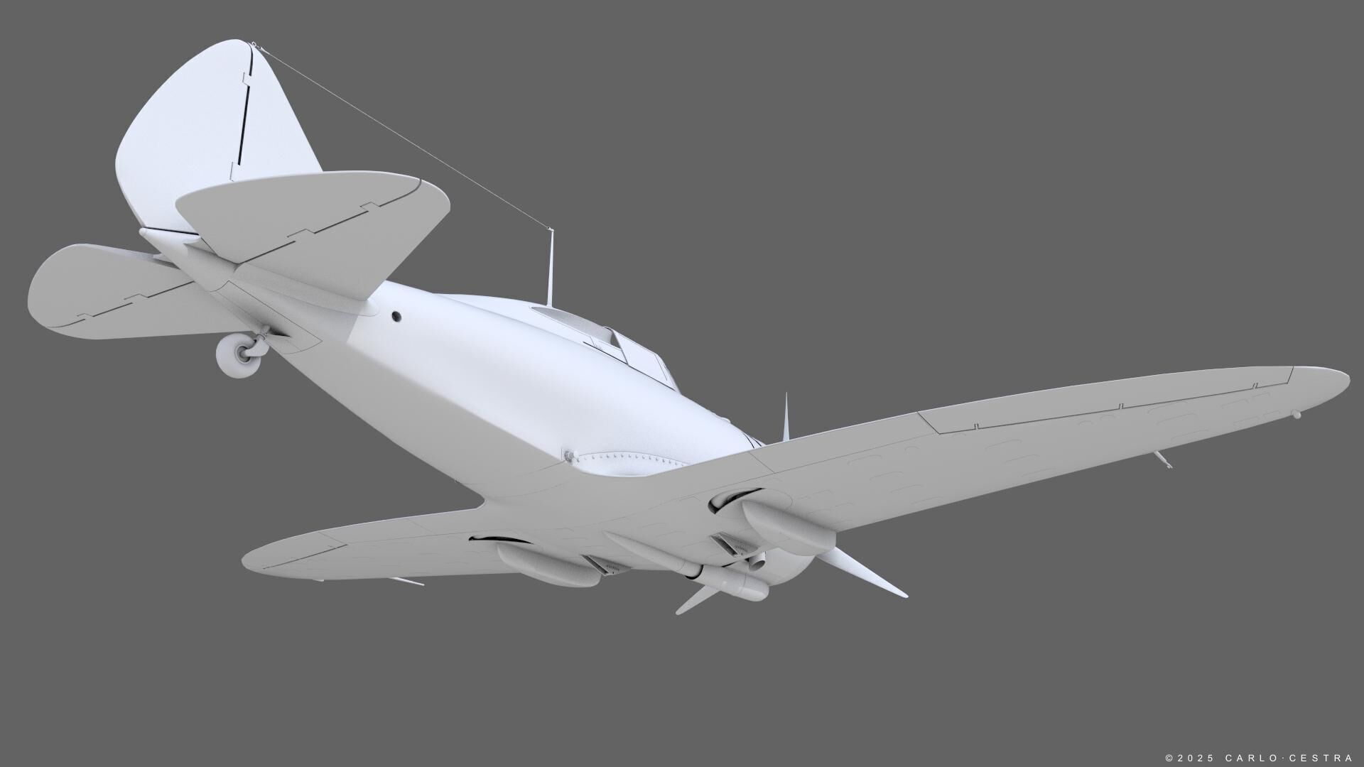 Re2000 Falco I - Catapult version - Not rigged Low-poly 3D model_16