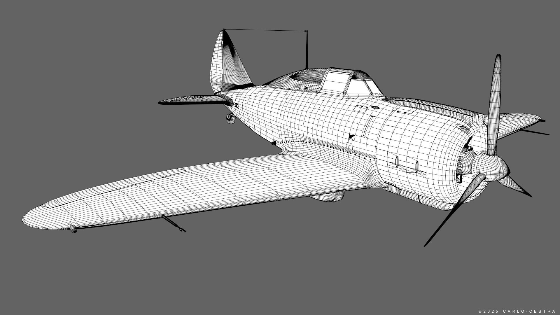Re2000 Falco I - Catapult version - Not rigged Low-poly 3D model_23