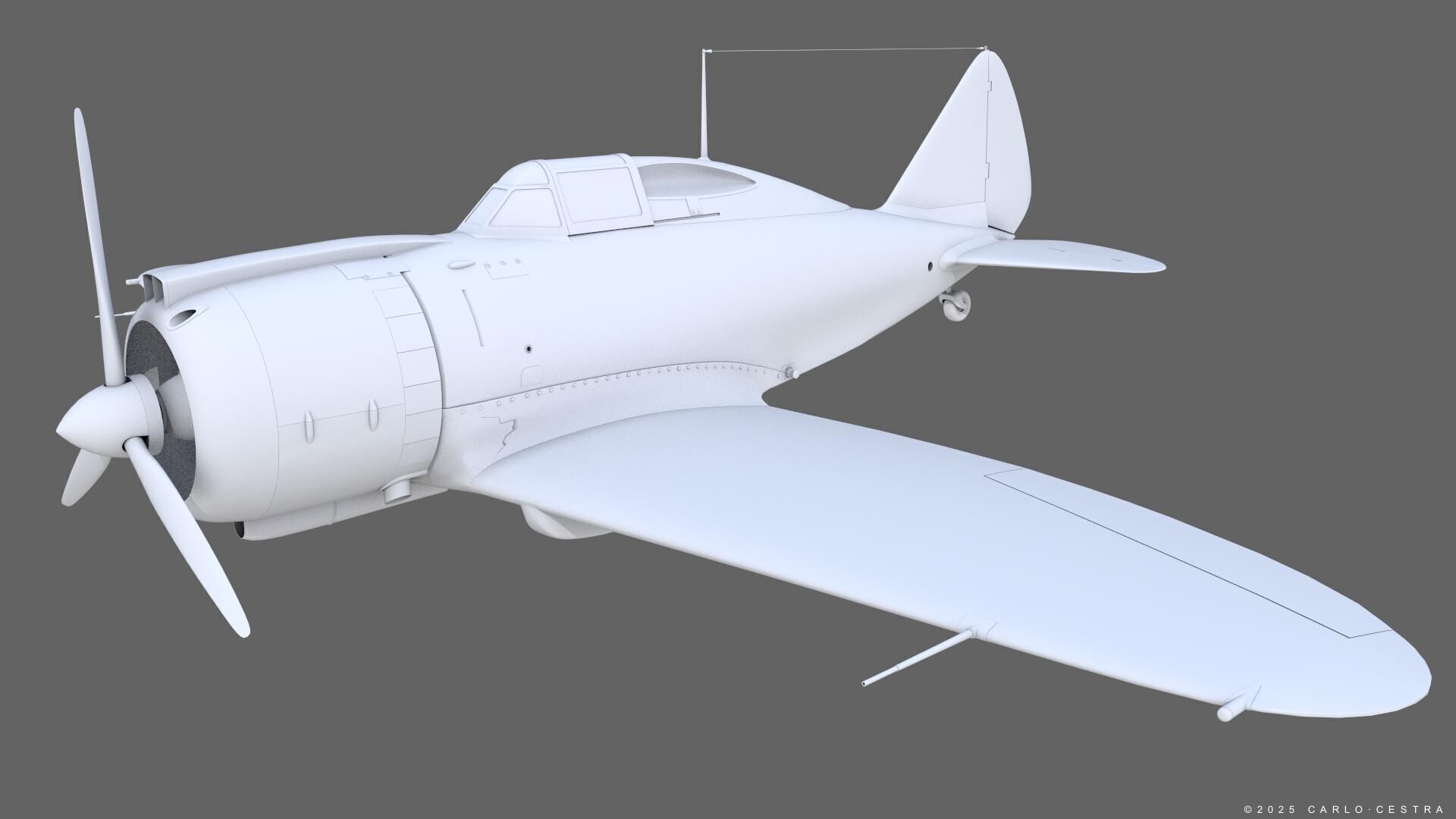 Re2000 Falco I - Catapult version - Not rigged Low-poly 3D model_18