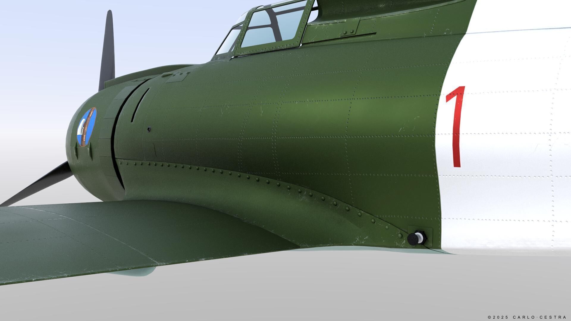 Re2000 Falco I - Catapult version - Not rigged Low-poly 3D model_4