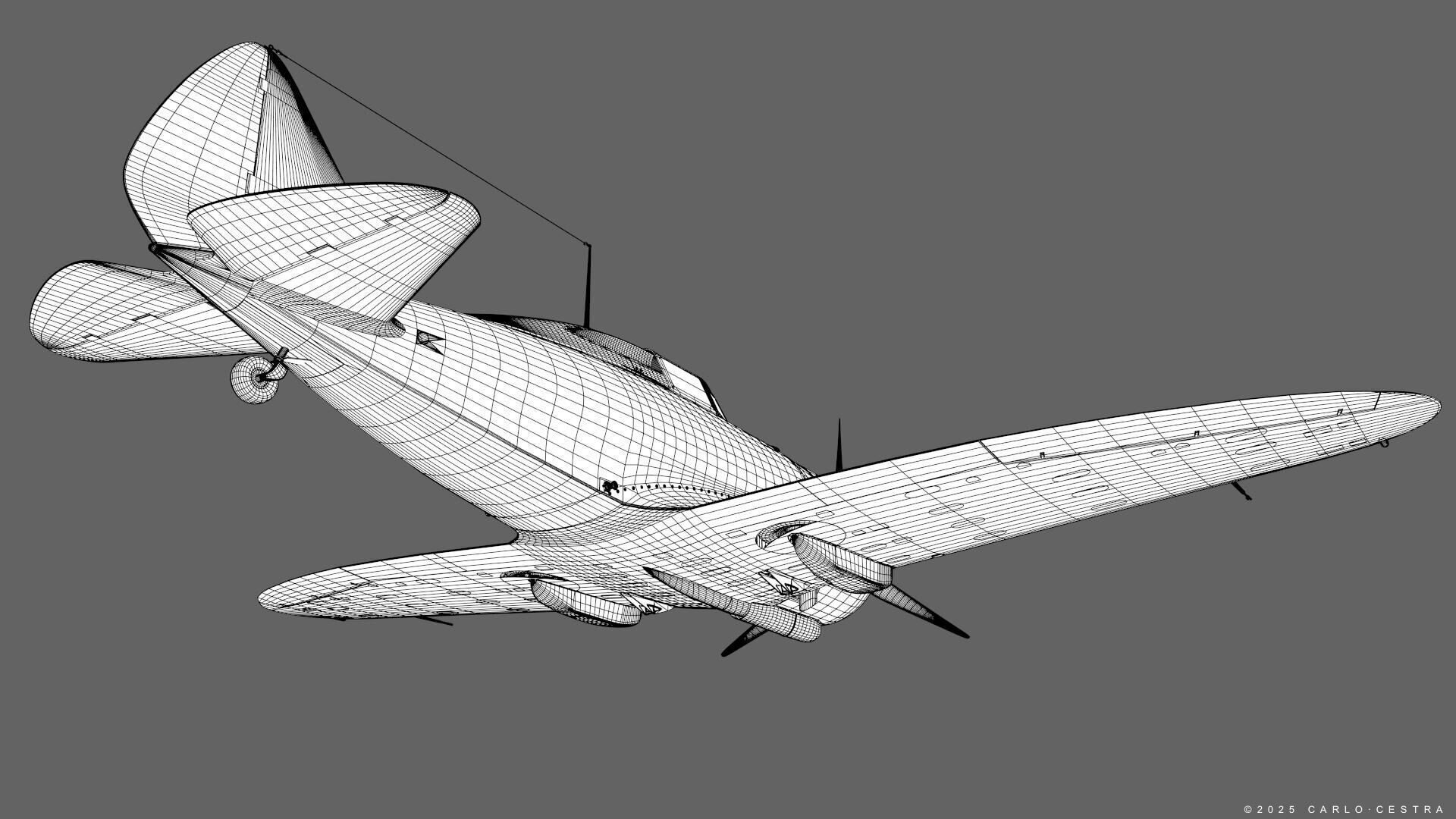 Re2000 Falco I - Catapult version - Not rigged Low-poly 3D model_24