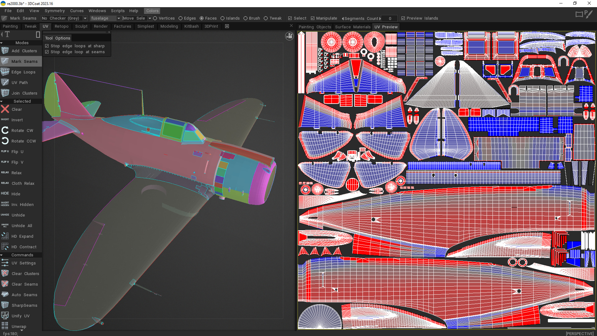 Re2000 Falco I - Catapult version - Not rigged Low-poly 3D model_8