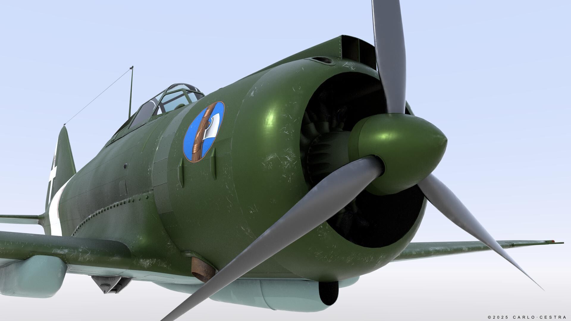 Re2000 Falco I - Catapult version - Not rigged Low-poly 3D model_5