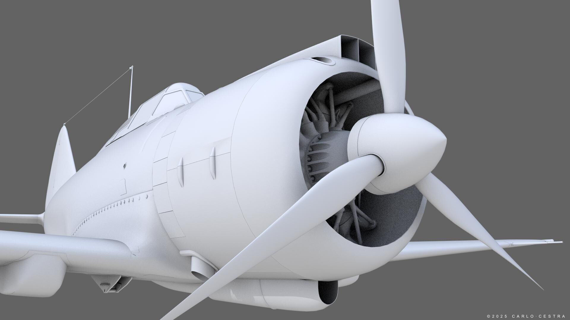 Re2000 Falco I - Catapult version - Not rigged Low-poly 3D model_20