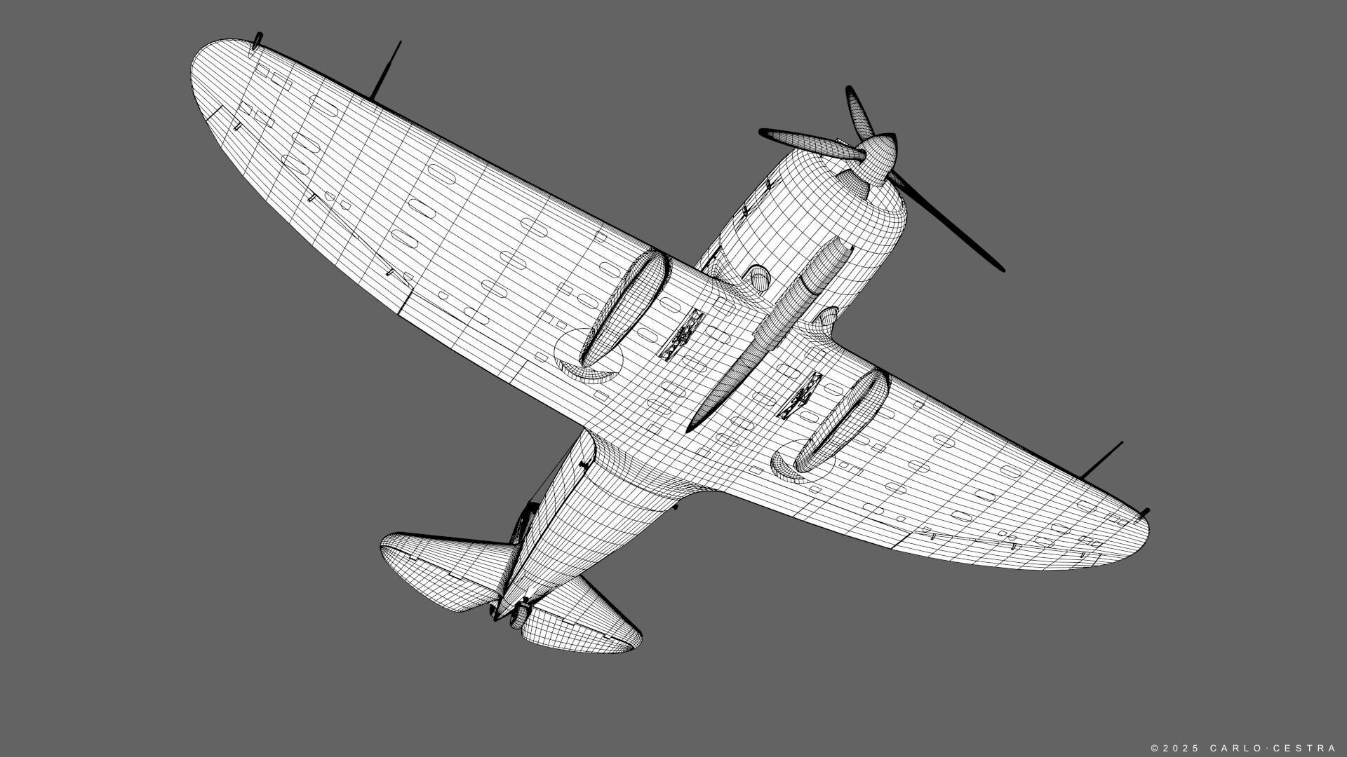 Re2000 Falco I - Catapult version - Not rigged Low-poly 3D model_30