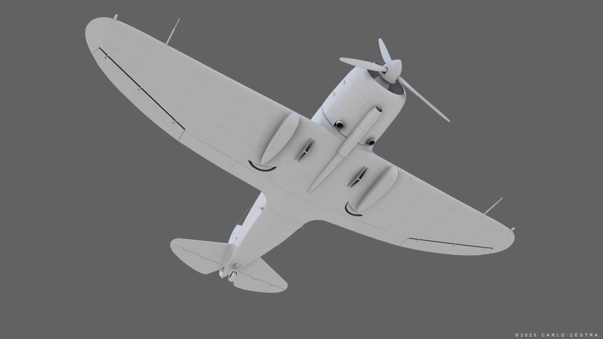 Re2000 Falco I - Catapult version - Not rigged Low-poly 3D model_22