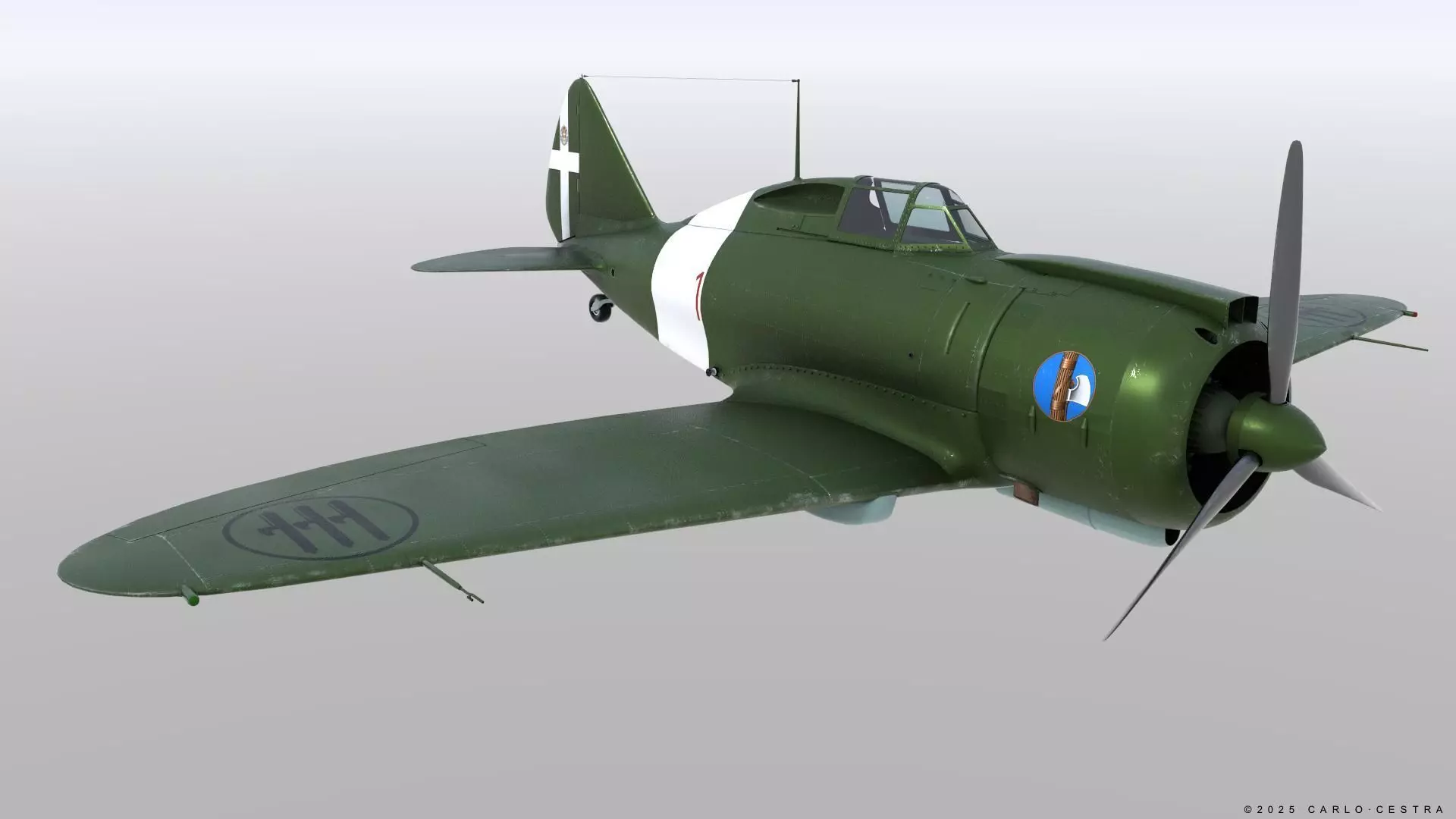 Re2000 Falco I - Catapult version - Not rigged Low-poly 3D model_0