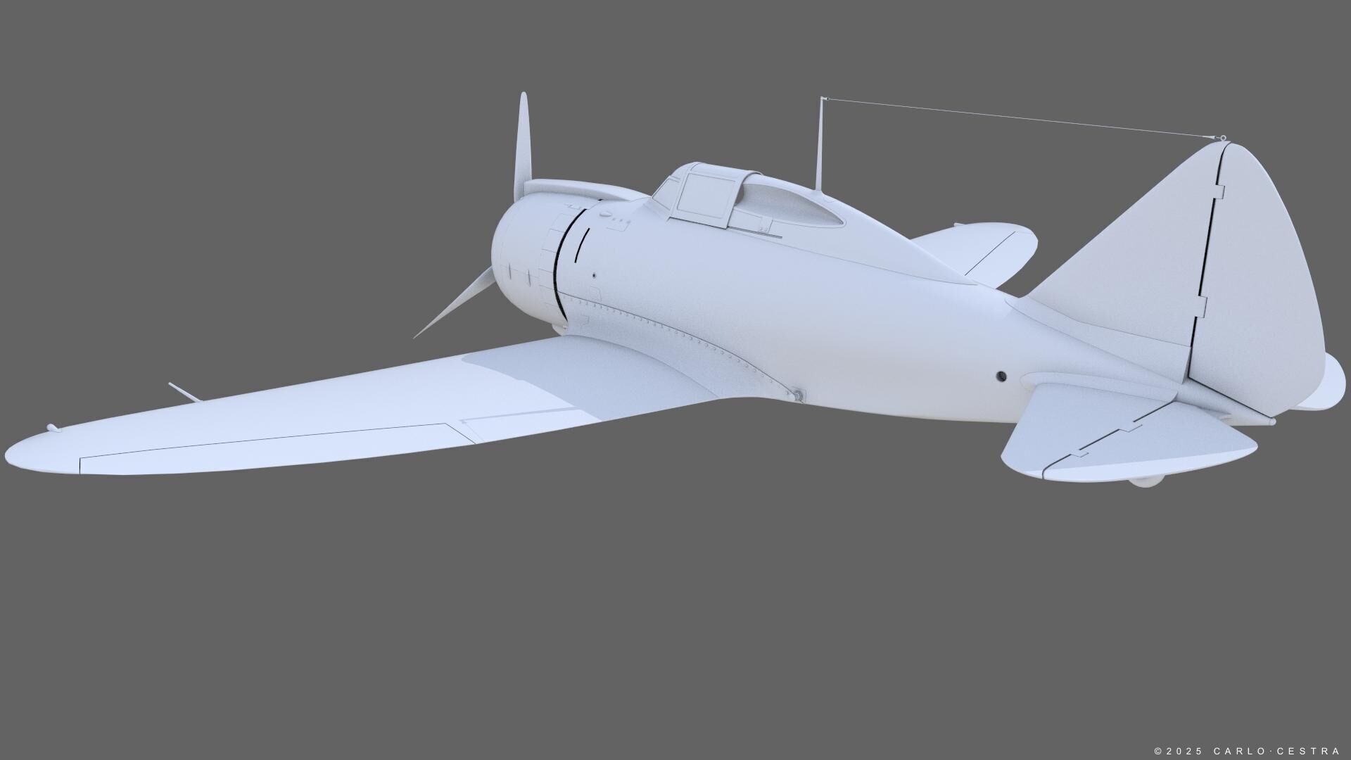 Re2000 Falco I - Catapult version - Not rigged Low-poly 3D model_17