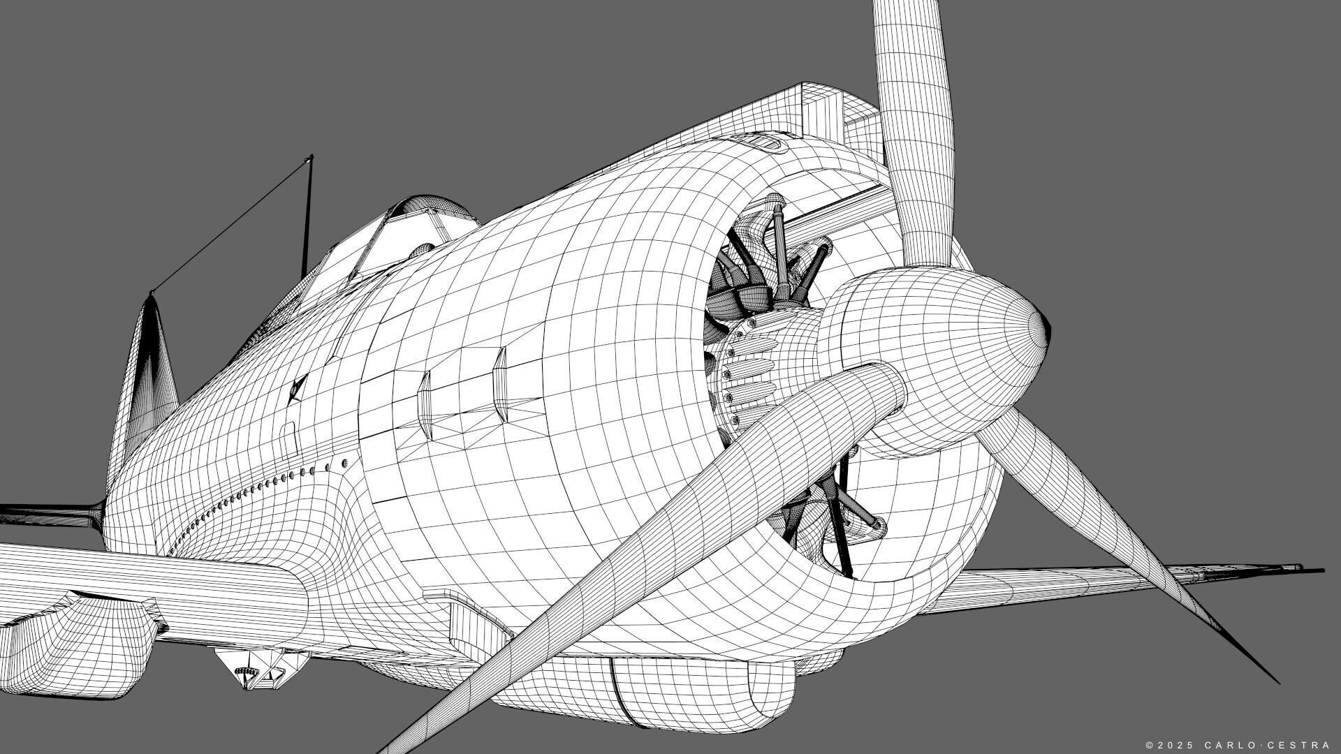 Re2000 Falco I - Catapult version - Not rigged Low-poly 3D model_28