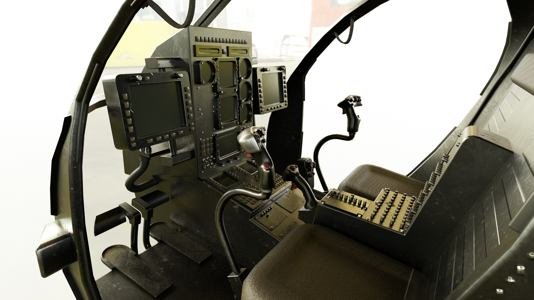 Helicopter MH-6 Game Ready Low-poly 3D model_2