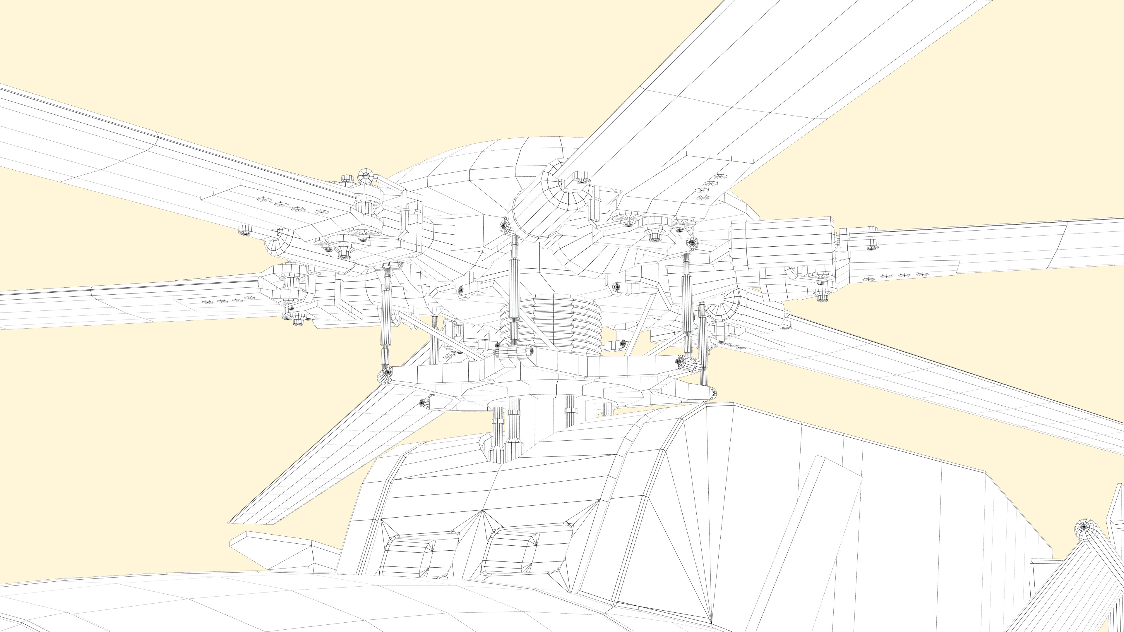 Helicopter MH-6 Game Ready Low-poly 3D model_11