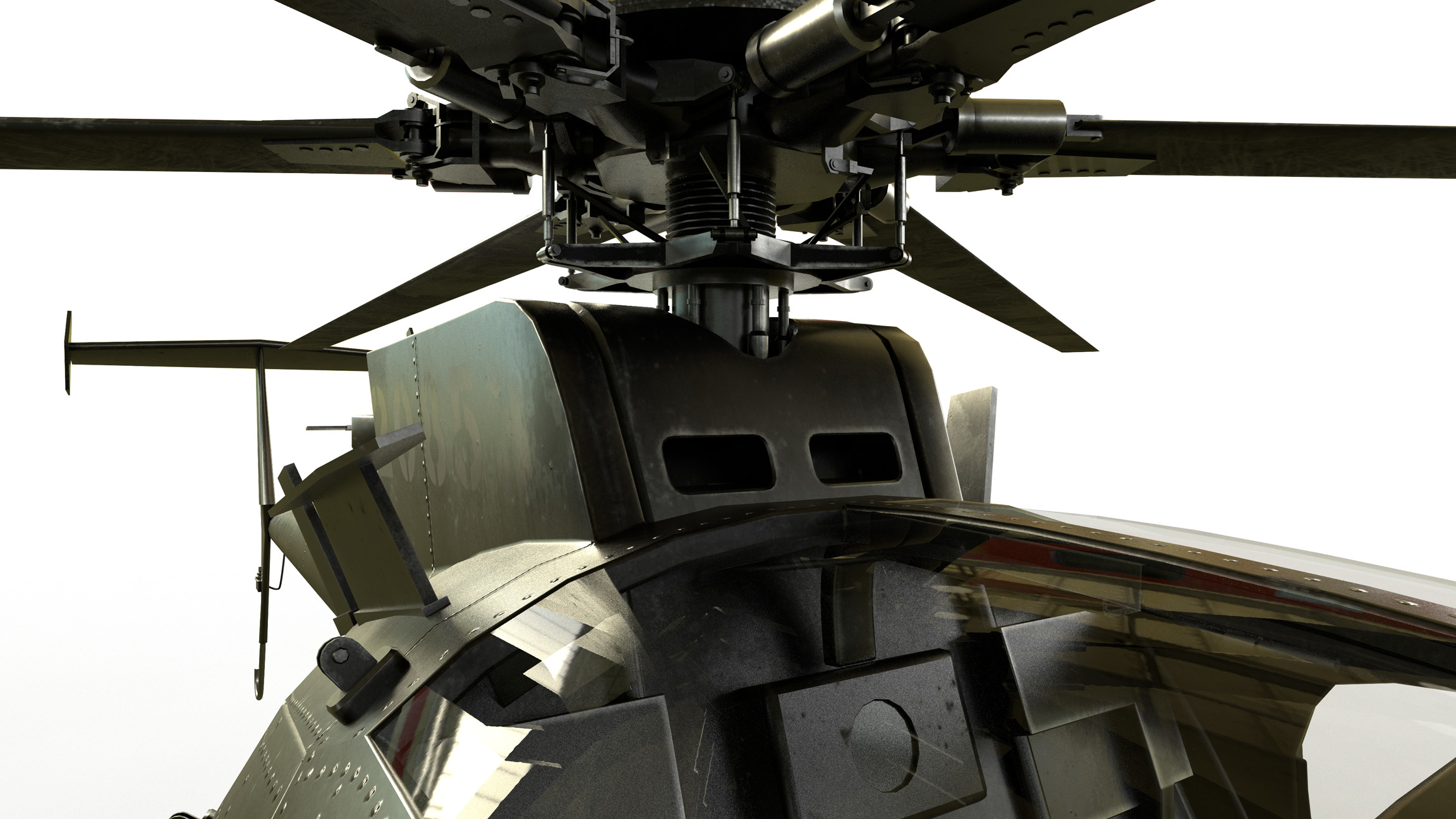 Helicopter MH-6 Game Ready Low-poly 3D model_7