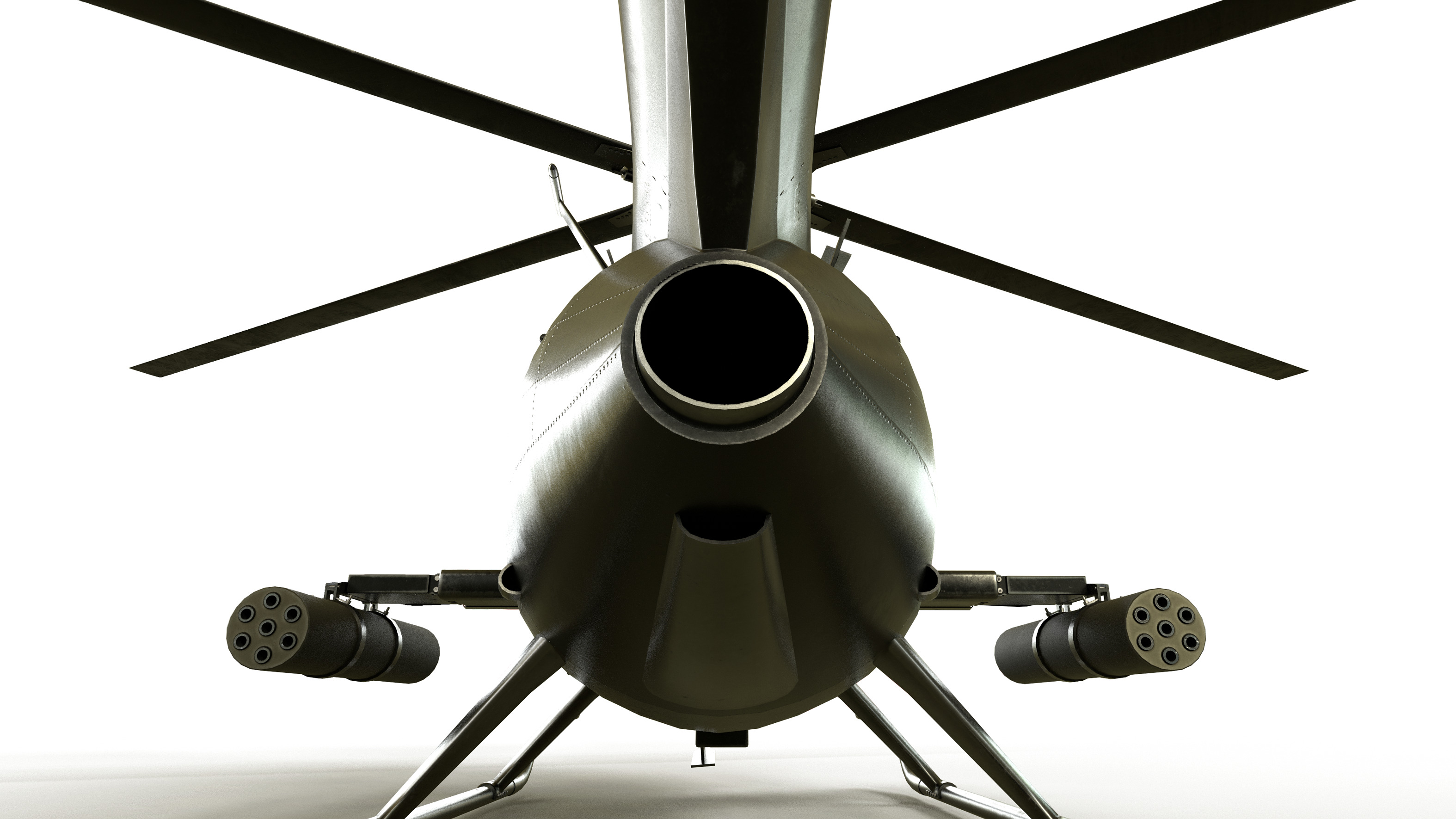 Helicopter MH-6 Game Ready Low-poly 3D model_8