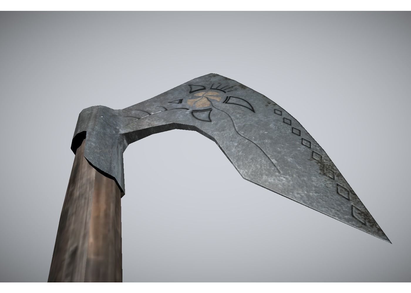 medieval low poly axe Free low-poly 3D model_6