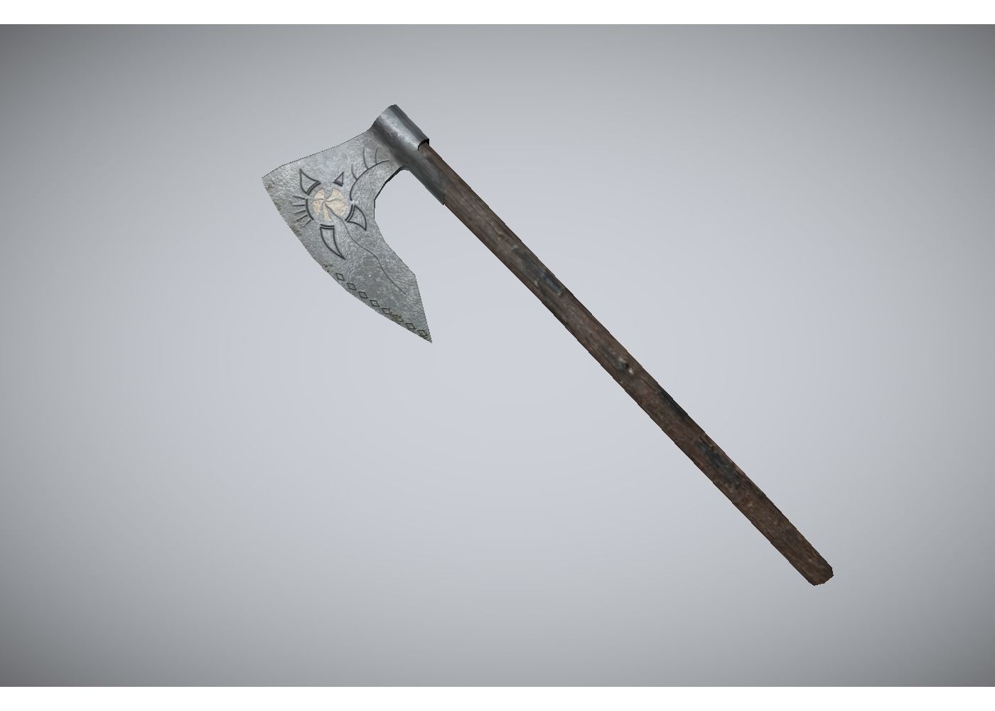 medieval low poly axe Free low-poly 3D model_3