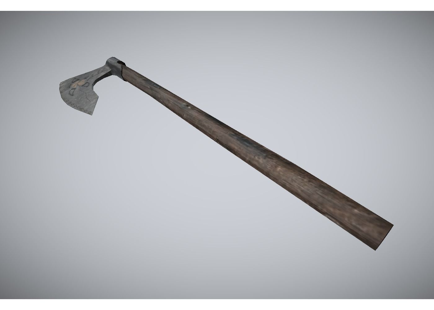 medieval low poly axe Free low-poly 3D model_1