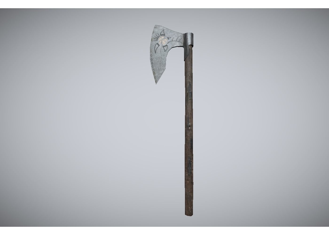 medieval low poly axe Free low-poly 3D model_2