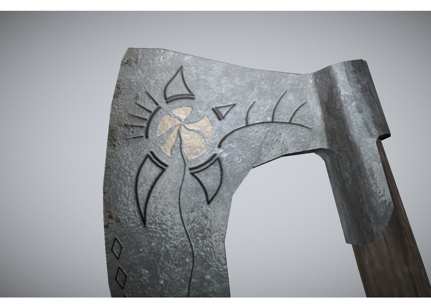 medieval low poly axe Free low-poly 3D model_7