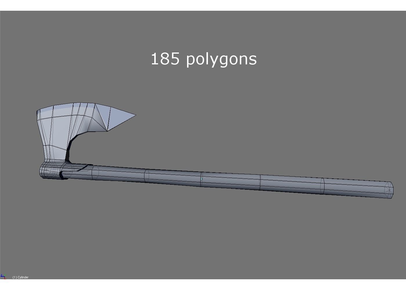medieval low poly axe Free low-poly 3D model_4