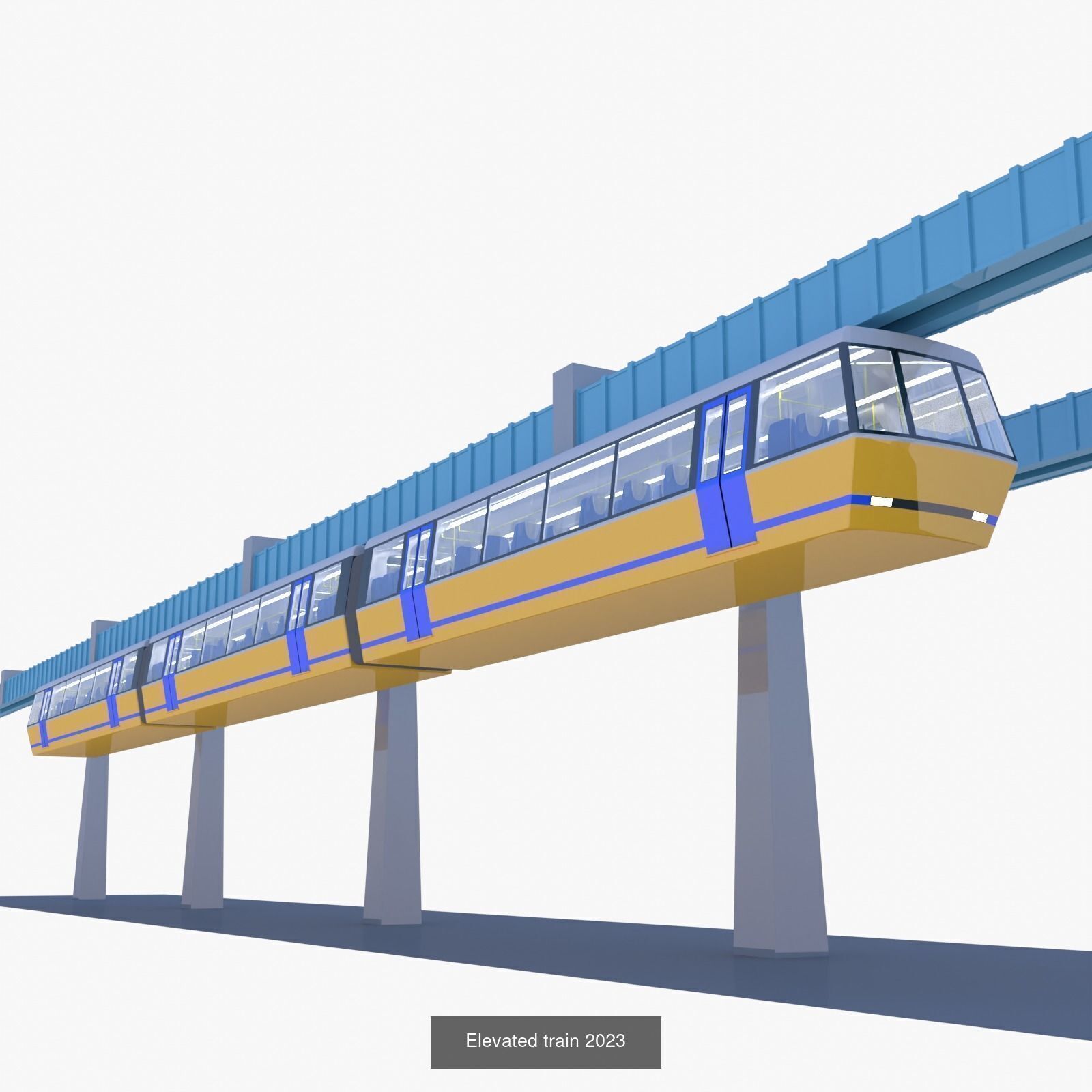 Elevated trains bundle IV 3D Model Collection_10