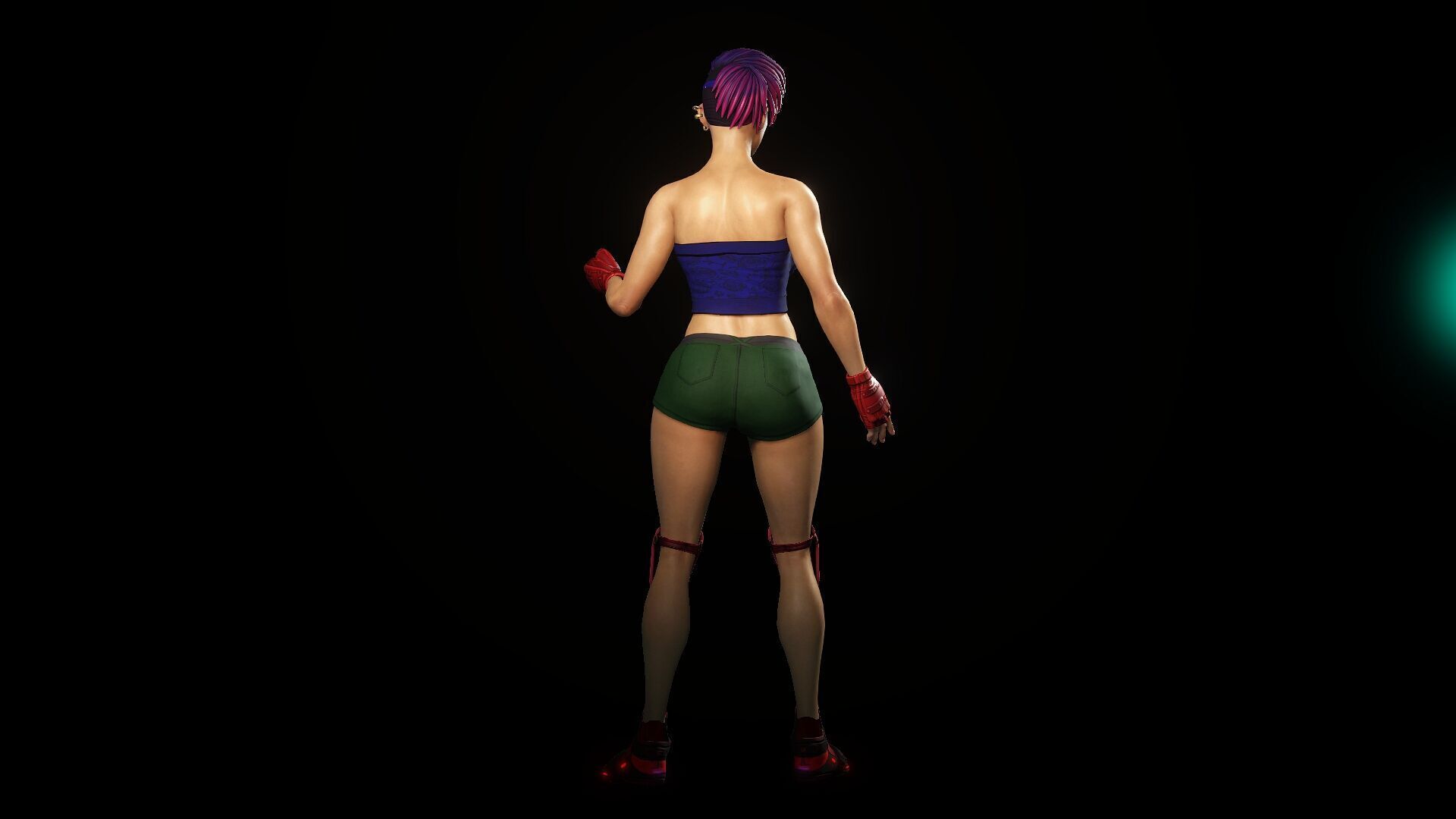 Cartoonish Female Fighter Low-poly 3D model_9
