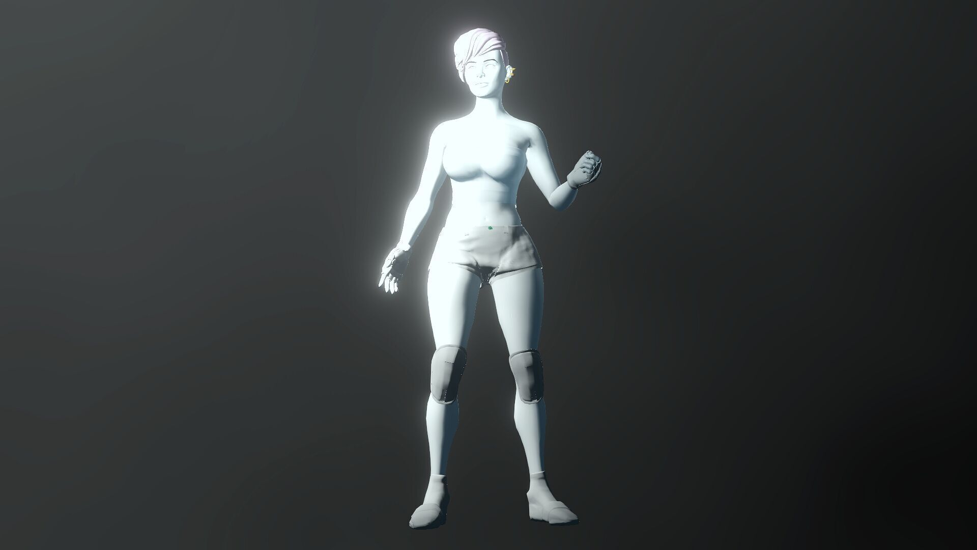 Cartoonish Female Fighter Low-poly 3D model_15