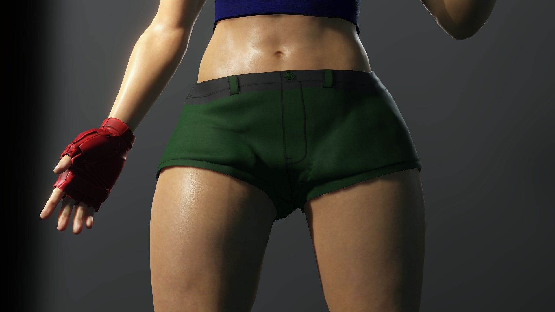 Cartoonish Female Fighter Low-poly 3D model_5