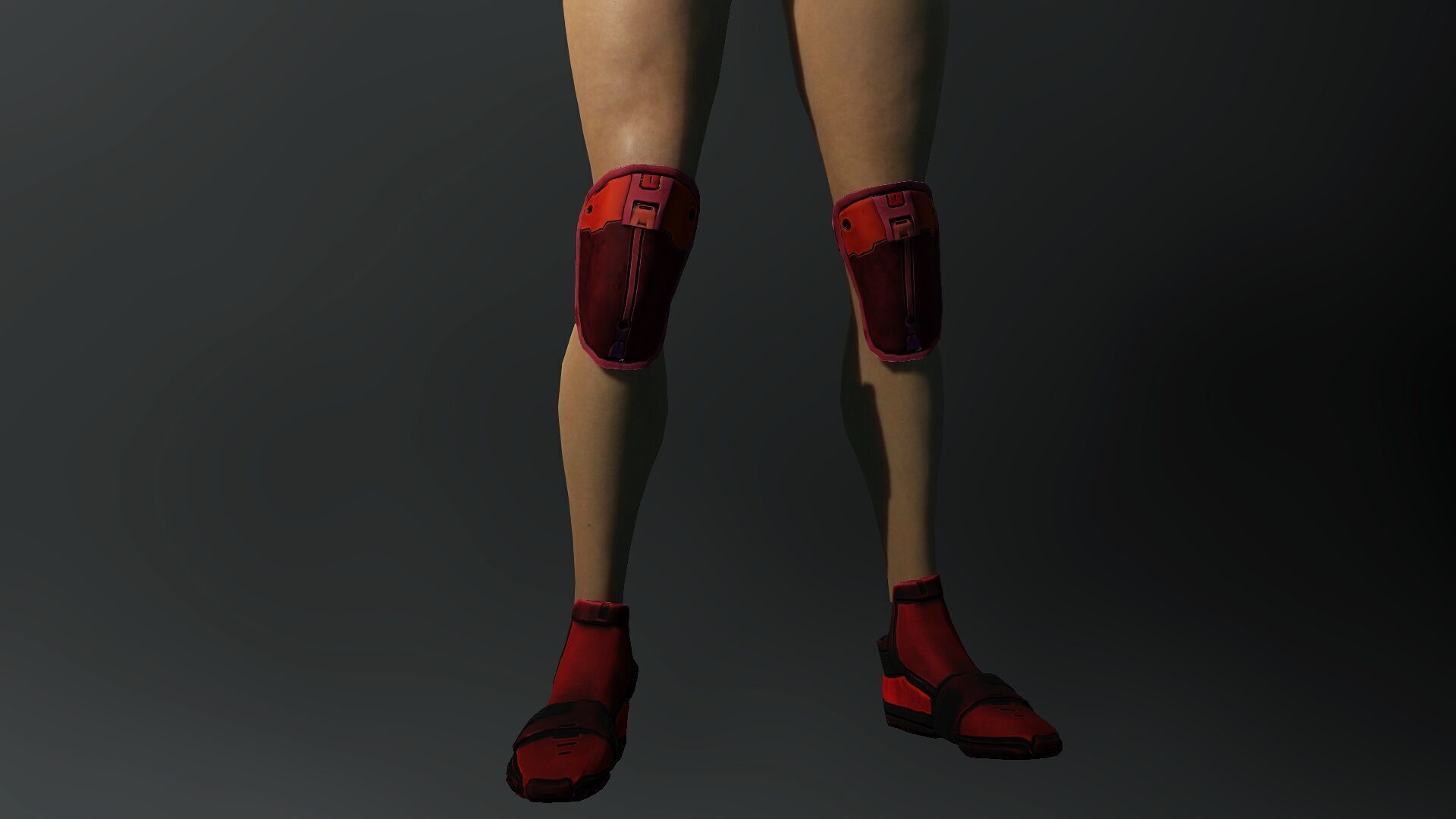 Cartoonish Female Fighter Low-poly 3D model_8