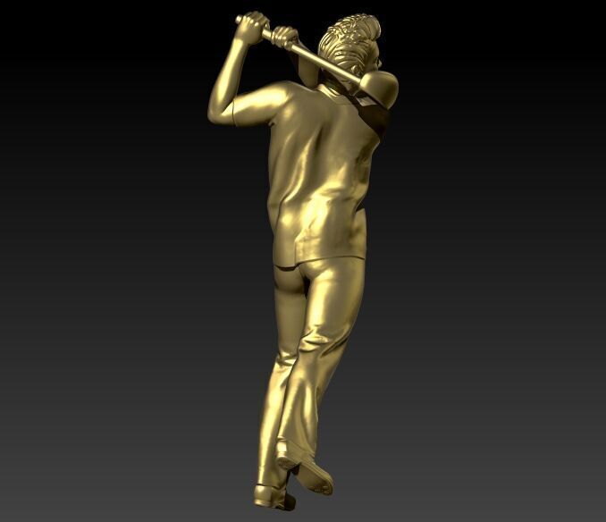 Golf Player Pendant 3D print model_8